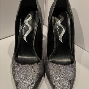 Nina Silver Metallic Pointed Heels